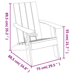 Adirondack puutarhatuoli vaaleanruskea 75x88,5x89,5 cm PP