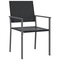 Garden chairs 6 pcs 54x62.5x89 cm black poly rattan