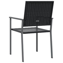 Garden chairs 6 pcs 54x62.5x89 cm black poly rattan