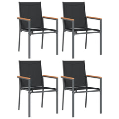 Garden chairs 4 pcs 55x61.5x90 cm black Textilene and steel