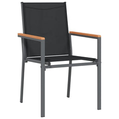 Garden chairs 4 pcs 55x61.5x90 cm black Textilene and steel