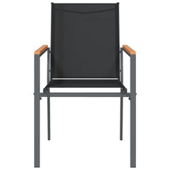 Garden chairs 4 pcs 55x61.5x90 cm black Textilene and steel