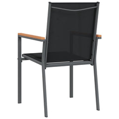 Garden chairs 4 pcs 55x61.5x90 cm black Textilene and steel