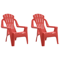 Garden chairs 2 pcs for children red 37x34x44 cm PP wood style