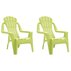 Garden chairs 2 pcs for children green 37x34x44 cm PP wood style