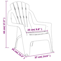 Garden chairs 2 pcs for children green 37x34x44 cm PP wood style