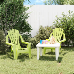 Garden chairs 2 pcs for children green 37x34x44 cm PP wood style