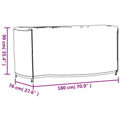 Puutarhakalustesuoja musta 180x70x90 cm vedenkestävä 420D