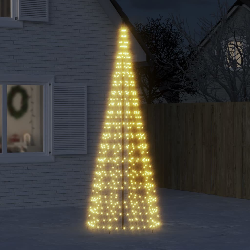 Led Joulukuusi Lipputankoon 550 Kylmän Valk. Led-Valoa