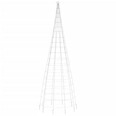 Led Joulukuusi Lipputankoon 550 Kylmän Valk. Led-Valoa