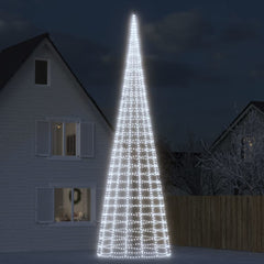 Led Joulukuusi Lipputankoon 550 Kylmän Valk. Led-Valoa