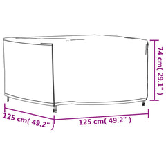 Garden furniture covers 2 pcs 125x125x74 cm 420D Oxford