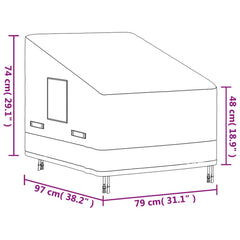 Puutarhalepotuolin suojat 2 kpl 79x97x48/74 cm 600D Oxford