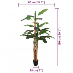 Tekokasvi banaanipuu 18 lehteä 150 cm vihreä