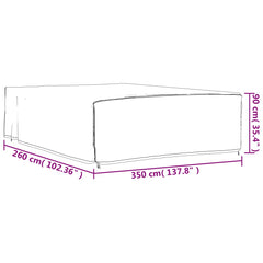 Puutarhakalusteiden suoja musta 350x260x90 cm 420D Oxford