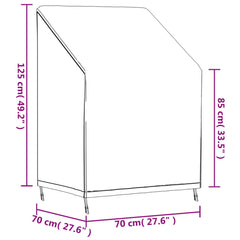 Puutarhatuolin suoja musta 70x70x85/125 cm 420D Oxford