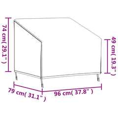 Puutarhatuolin suoja musta 96x79x49/74 cm 420D Oxford