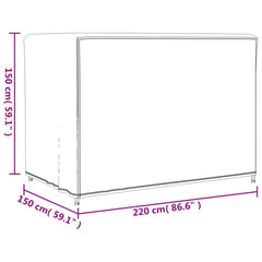 Puutarhakalusteiden suoja musta 220x150x150 cm 420D Oxford