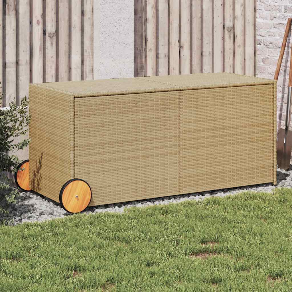 Puutarhan Säilytyslaatikko Pyörillä 190 L Polyrottinki