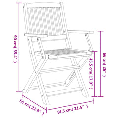 Taitettavat puutarhatuolit 8 kpl 54,5x58x90 cm akasiapuu