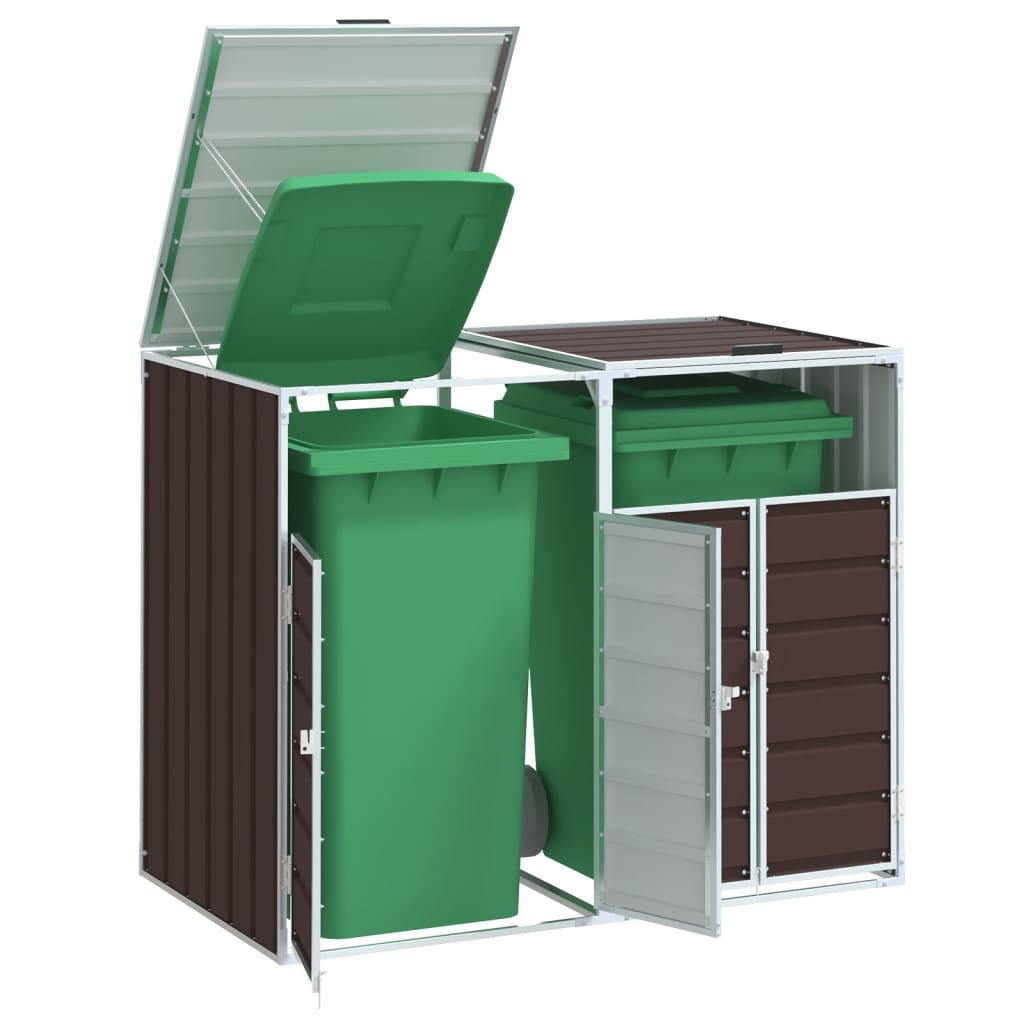 Wheelie Bin Säilytys Triple Bins 216X81X115Cm Teräs