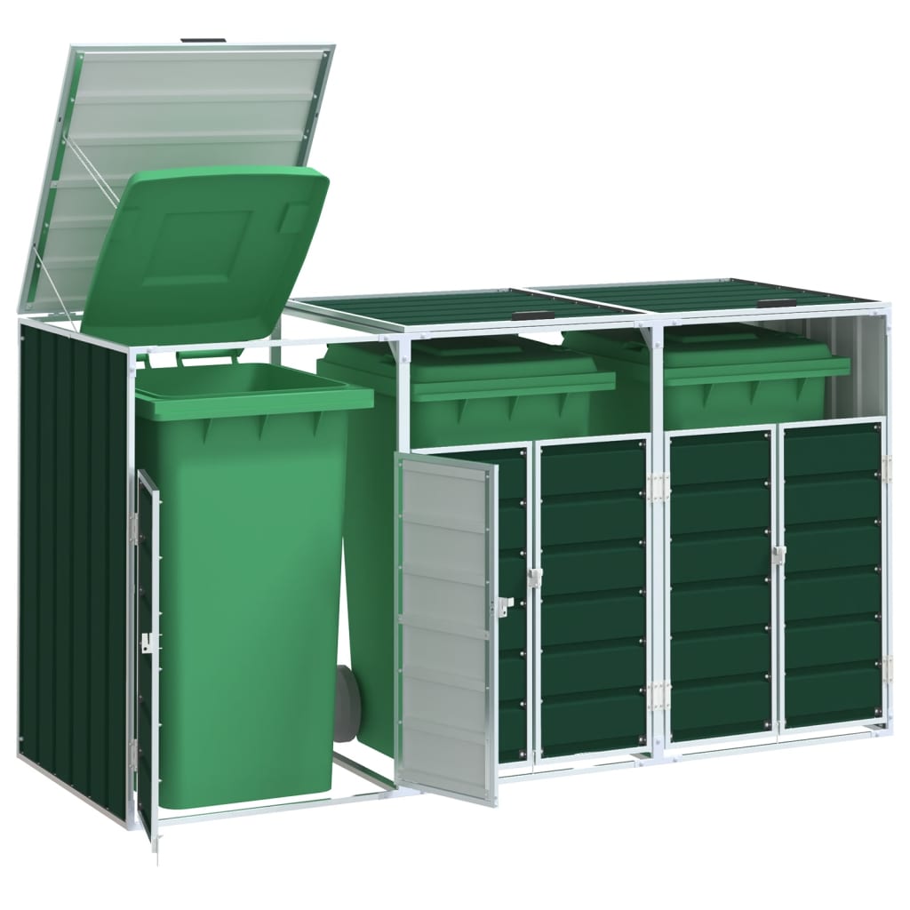 Wheelie Bin Säilytys Triple Bins 216X81X115Cm Teräs