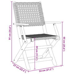 Taitettavat puutarhatuolit 4 kpl beige polyrottinki / täysi puu