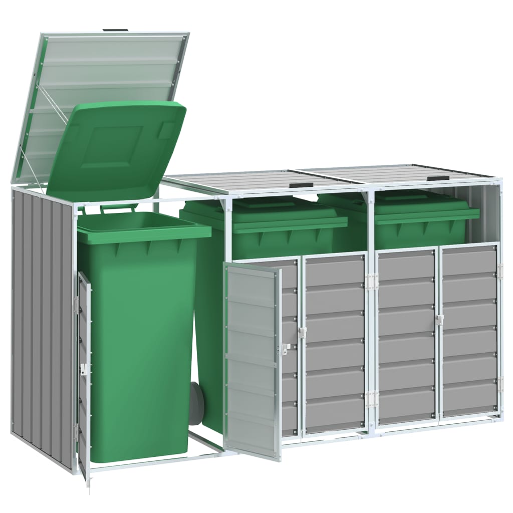 Wheelie Bin Säilytys Triple Bins 216X81X115Cm Teräs