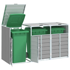 Wheelie Bin Säilytys Triple Bins 216X81X115Cm Teräs