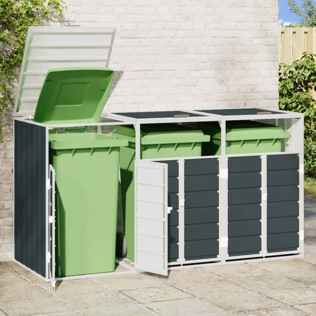 Wheelie Bin Säilytys Triple Bins 216X81X115Cm Teräs
