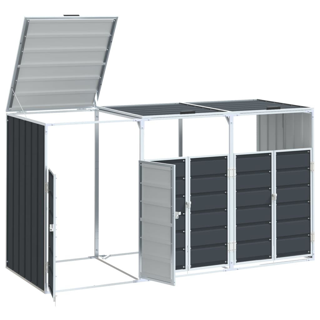 Wheelie Bin Säilytys Triple Bins 216X81X115Cm Teräs