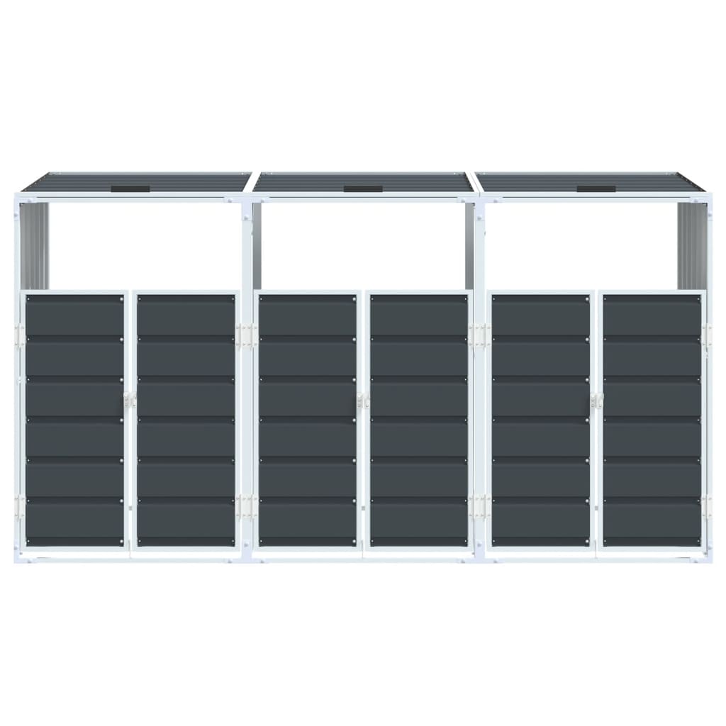 Wheelie Bin Säilytys Triple Bins 216X81X115Cm Teräs