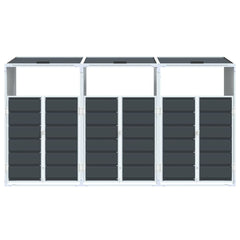 Wheelie Bin Säilytys Triple Bins 216X81X115Cm Teräs