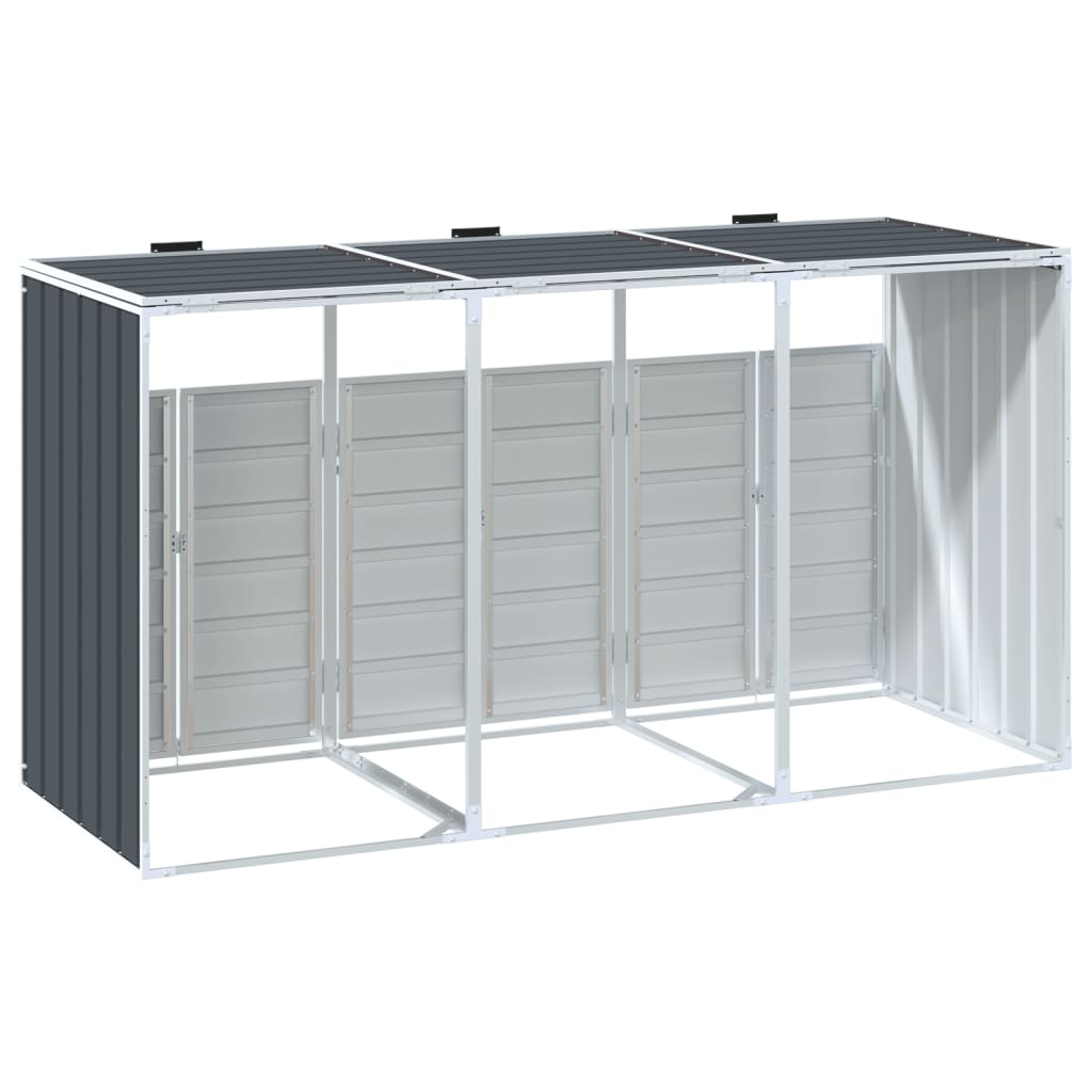 Wheelie Bin Säilytys Triple Bins 216X81X115Cm Teräs