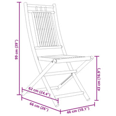 Taitettavat puutarhatuolit 4 kpl 46x66x99 cm bambu