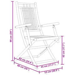 Taitettavat puutarhatuolit 4 kpl 53x66x99 cm bambu