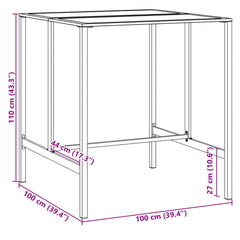 Baaripöytä musta 100x100x110 cm jauhemaalattu teräs