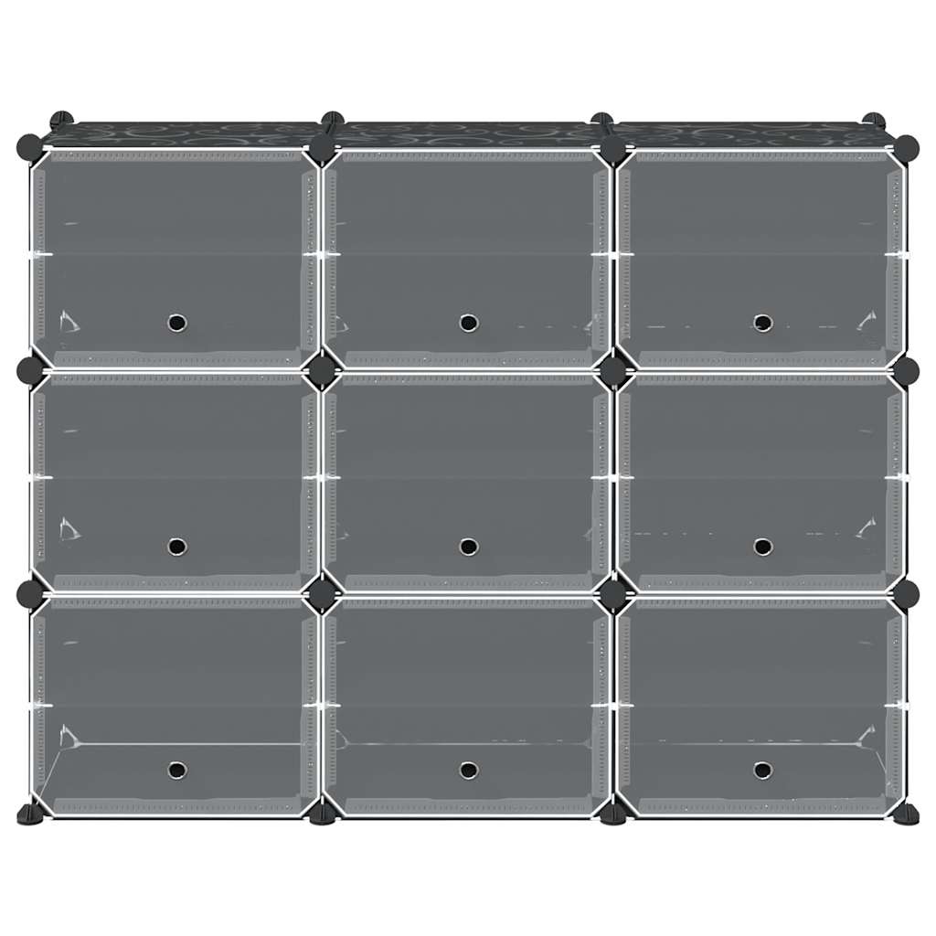 Säilytyslokero 9 Kuutiolla Ja Ovilla Musta Pp