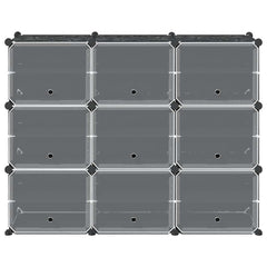 Säilytyslokero 9 Kuutiolla Ja Ovilla Musta Pp