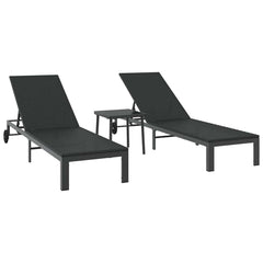 Aurinkotuoli Tyynyllä 2 Pcs Musta 40 X 39 X 40.5Cm Polyrottinki
