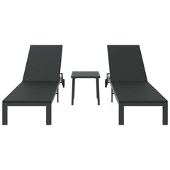 Aurinkotuoli Tyynyllä 2 Pcs Musta 40 X 39 X 40.5Cm Polyrottinki