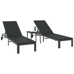 Aurinkotuoli Tyynyllä 2 Pcs Musta 40 X 39 X 40.5Cm Polyrottinki