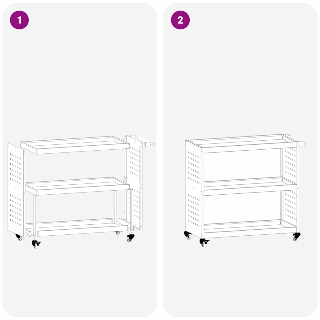 Työkalukärry Musta 75 X 35 X 73 Cm Kylmävalssattu Teräs
