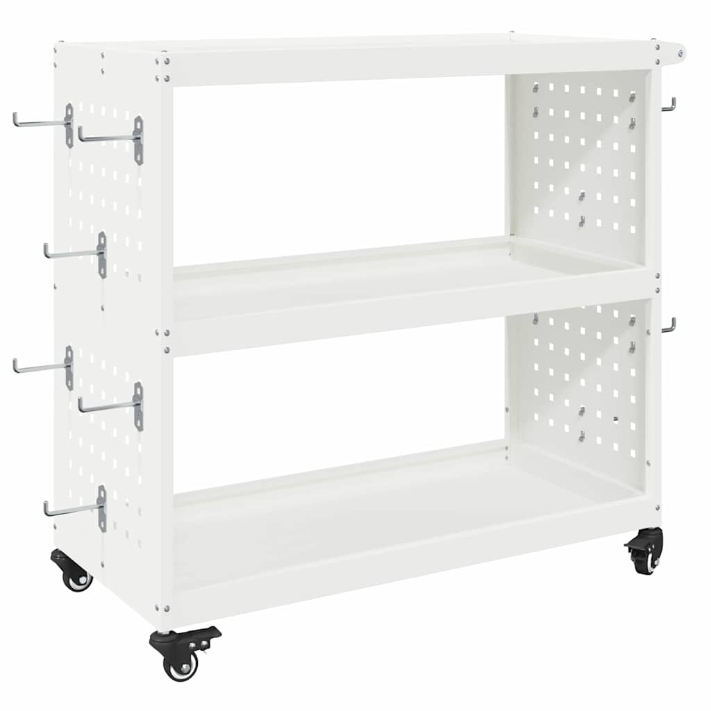 Työkalukärry Valkoinen 75 X 35 X 73 Cm Kylmävalssattu Teräs