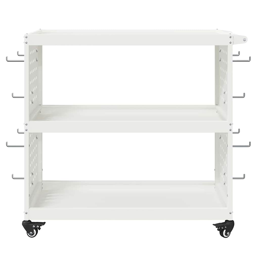 Työkalukärry Valkoinen 75 X 35 X 73 Cm Kylmävalssattu Teräs