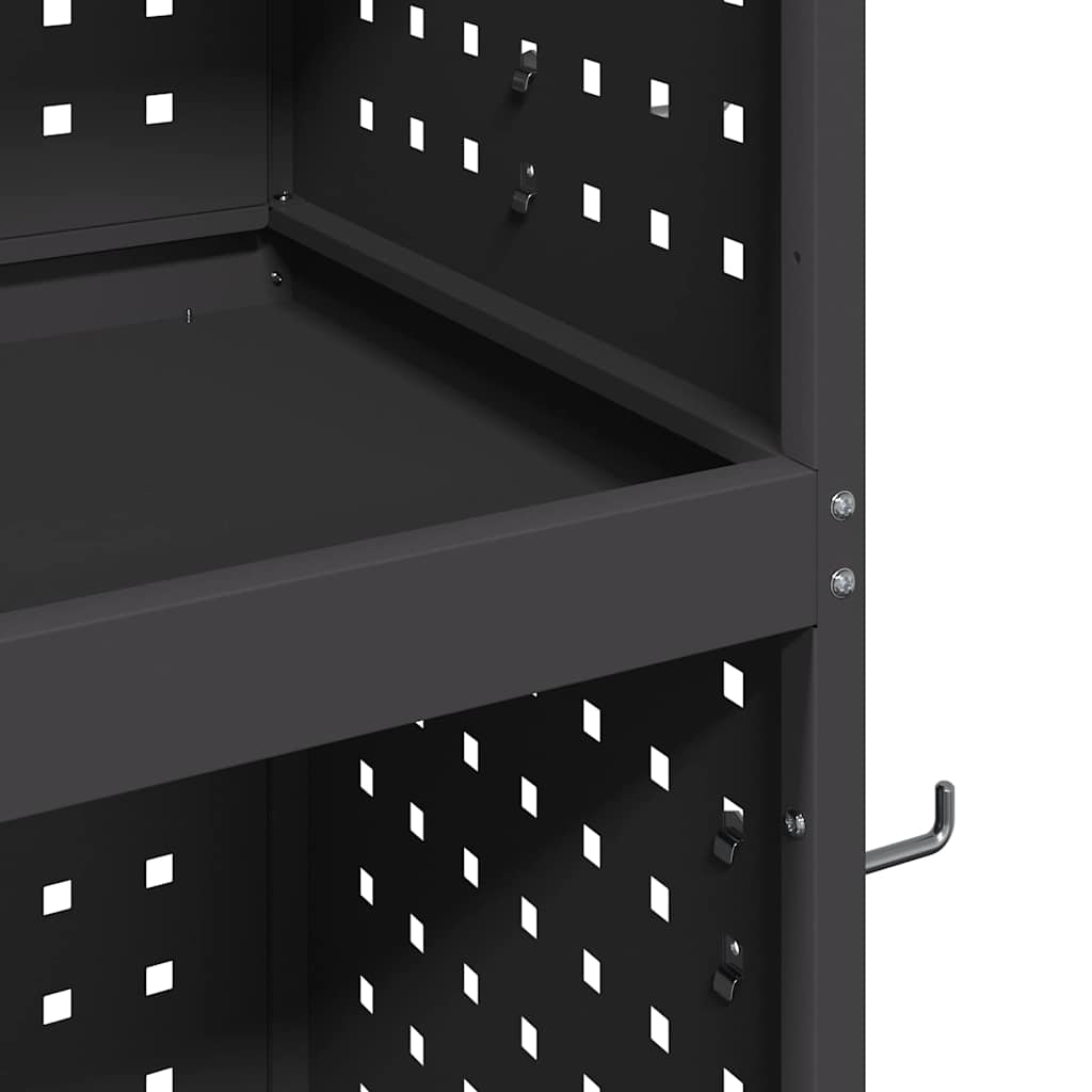 Työkalukärry Musta 65 X 35 X 111 Cm Kylmävalssattu Teräs