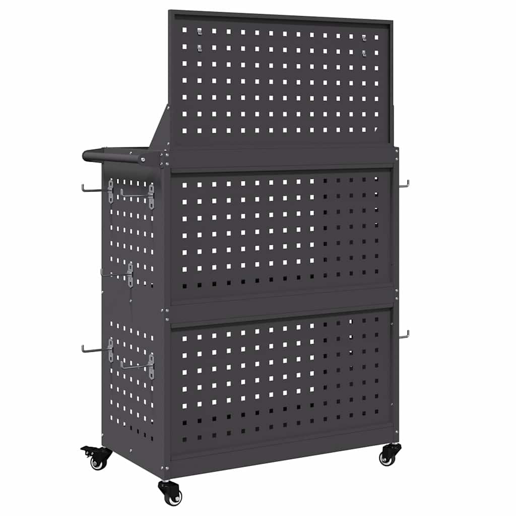 Työkalukärry Musta 65 X 35 X 111 Cm Kylmävalssattu Teräs