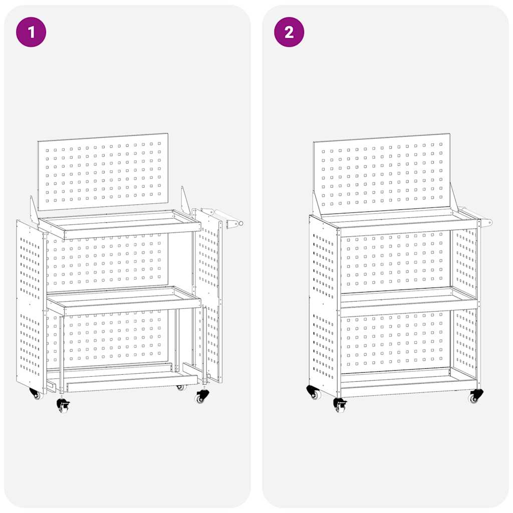 Työkalukärry Valkoinen 65 X 35 X 111 Cm Kylmävalssattu Teräs