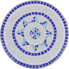 Bistrotisch blau-weiß 60 cm Mosaik