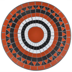 Bistrotisch aus Terrakotta und weißem 60-cm-Mosaik